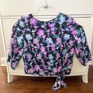 Talbots XL Blouse with 3/4 Sleeves and Tie Front